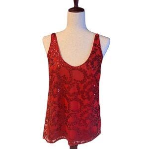 Marc New York Jester Red sequin tank. Holiday, Cocktail Party